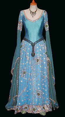  Blue version of medieval-style wedding dress