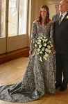 Medieval wedding gown inspired by Pre-Raphaelite styles