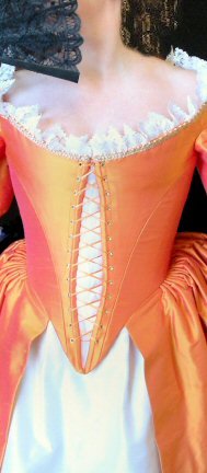 corseted bodice with laced front