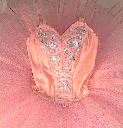 Pink classical ballet tutu with silver decoration
