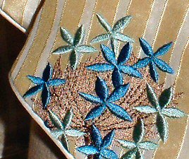 detail of embroidered flower