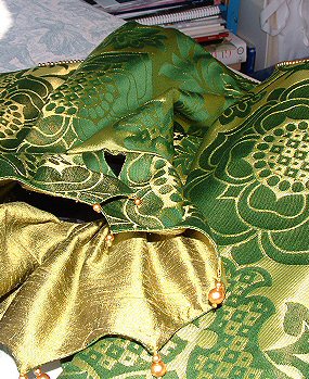 Green silk brocade wedding corset – Aria Couture