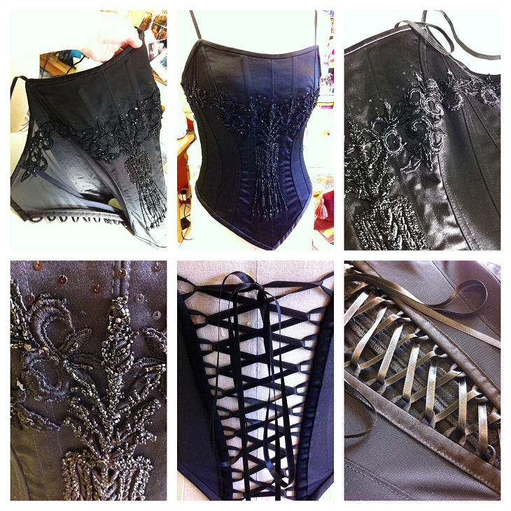 black embellished flamenco corset