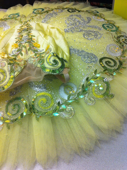 fully decorated lemon silver and green tutu