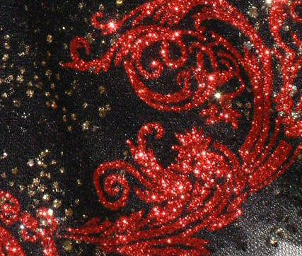 detail of red tutu skirt decoration