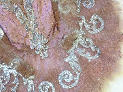silver embellished classical ballet tutu on pink ground