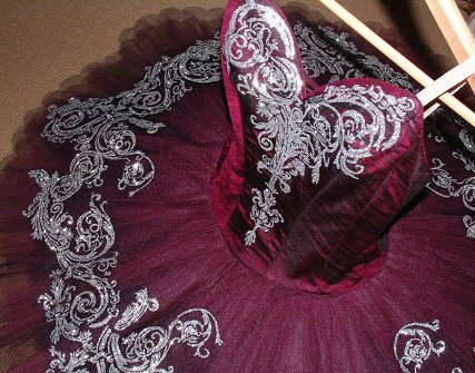 silver embellished burgundy coloured tutu
